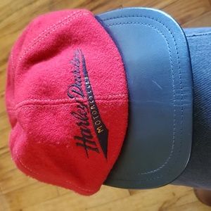 Vintage Harley Davidson Red and black wool hat with adjustable strap